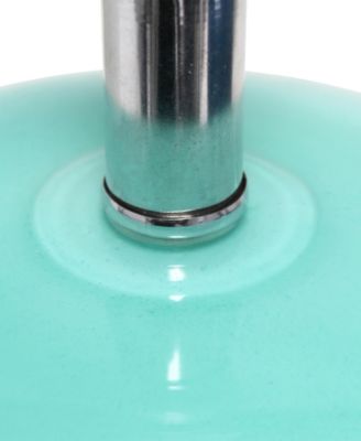 15.25" Modern Overload Glass Bedside Table Lamp with White Fabric Shade