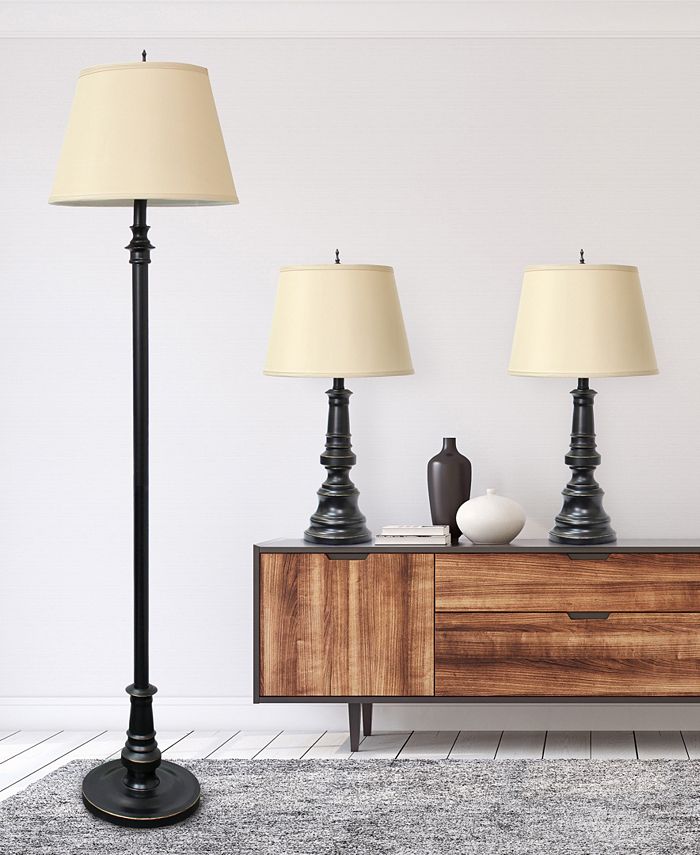 All The Rages Lalia Home Oxford Classic 3 Piece Metal Lamp Set - Macy's