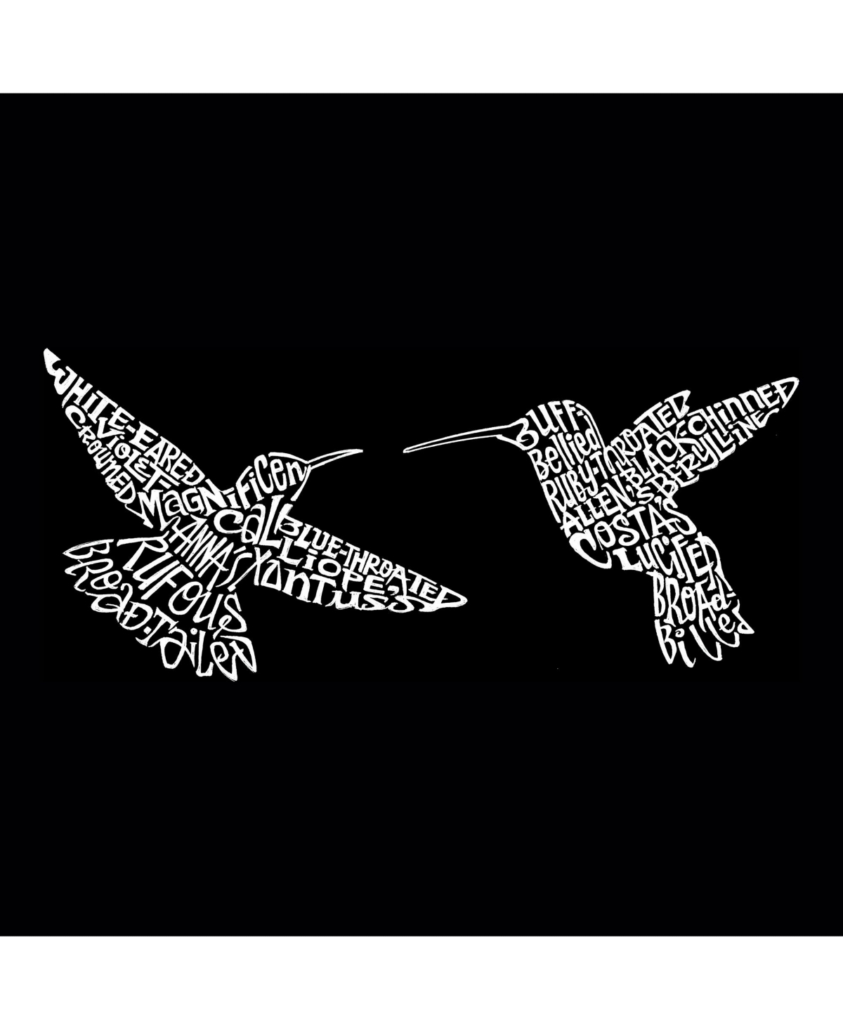 La Pop Art Girls Hummingbirds Word Art Long Sleeve T-Shirt