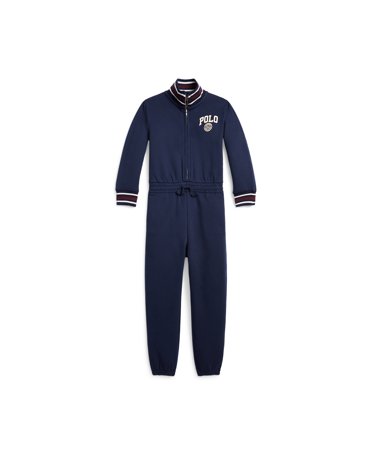 Polo Ralph Lauren Kids Logo Crest Fleece Jumpsuit In Rfd Navy