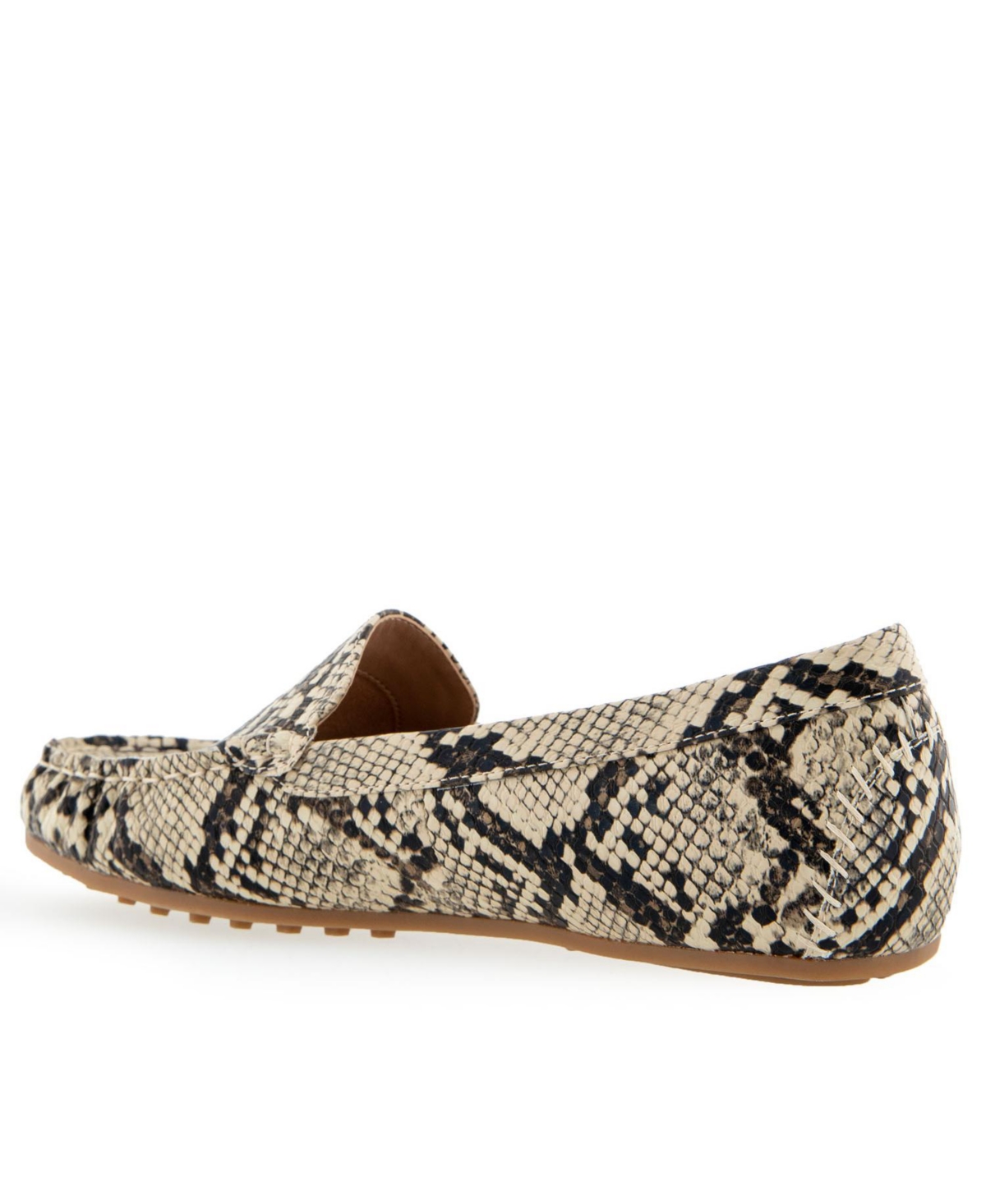 Aerosoles Women's Over Drive Driving Style Loafers - Natural Printed Snake - Faux Leather