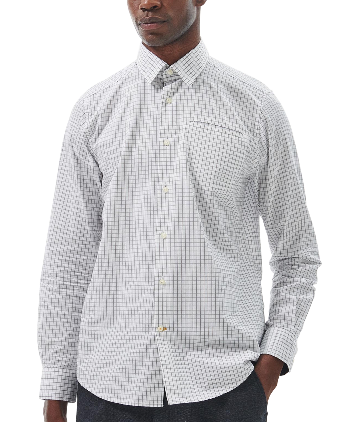 Barbour Men's Bathill Tailored-fit Check Button-down Shirt In White
