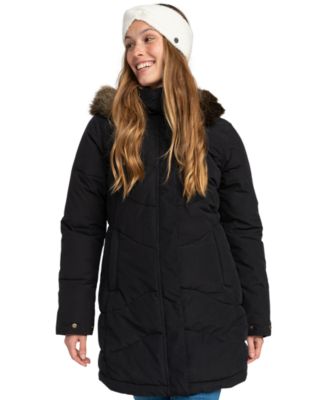 Roxy - Juniors' Ellie Long-Line Zip-Front Hooded Coat