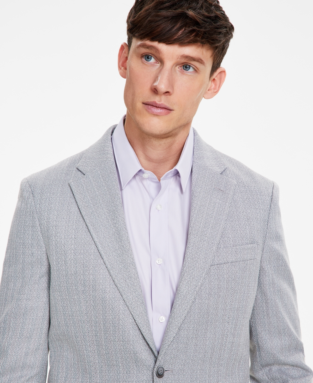 Shop Tommy Hilfiger Men's Modern-fit Herringbone Sport Coat In Grey