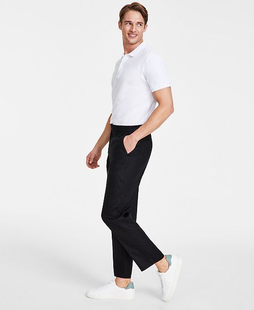 alfani Nautica Men's Modern-Fit Linen Dress Pants Men's Fashion & Accessories