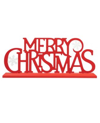 18" L Wood Metal MERRY CHRISTMAS Table Decor