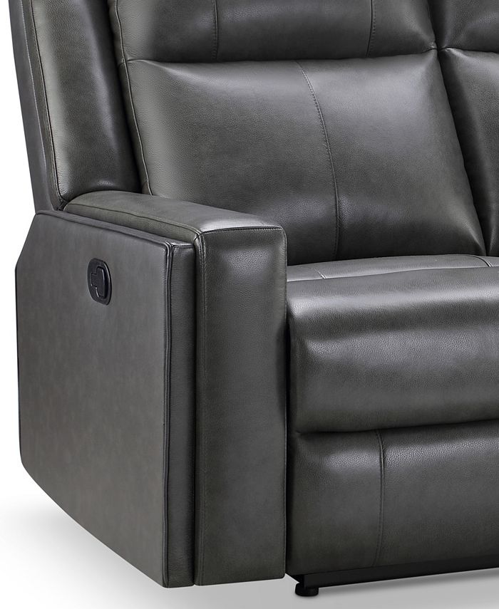 Abbyson Living Rhodes 37.5" TopGrain Leather Manual Recliner Macy's
