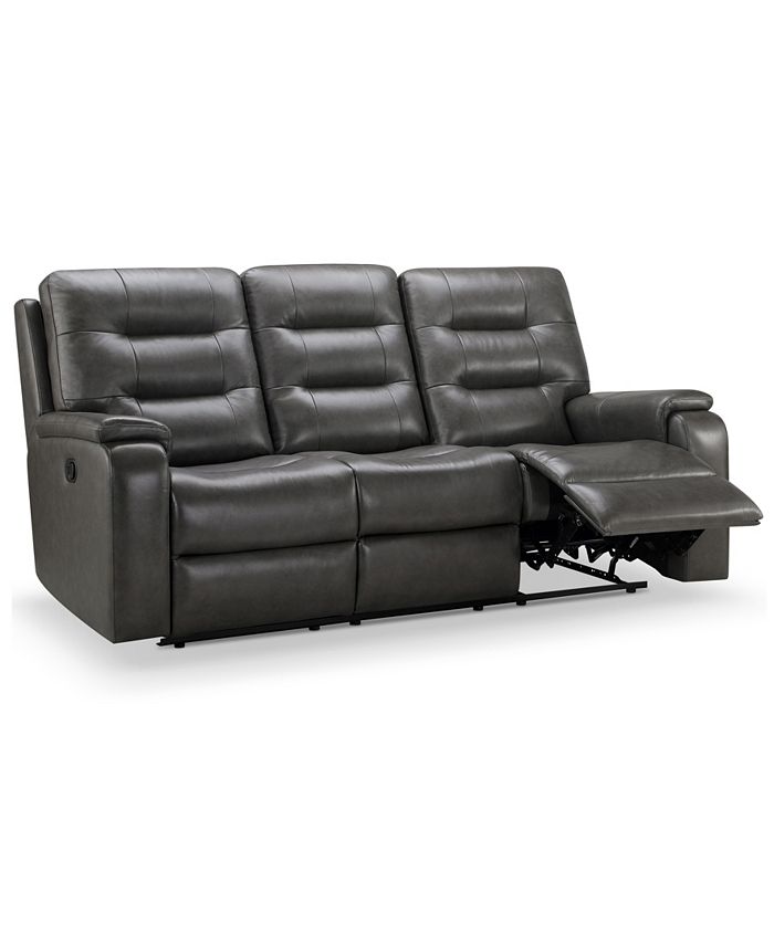 Abbyson Living Waylen 81.5" TopGrain Leather Manual Reclining Sofa