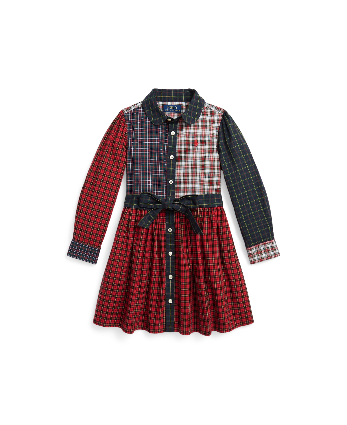 Polo Ralph Lauren Kids' Toddler And Little Girls Plaid Cotton Fun Shirtdress In Multi