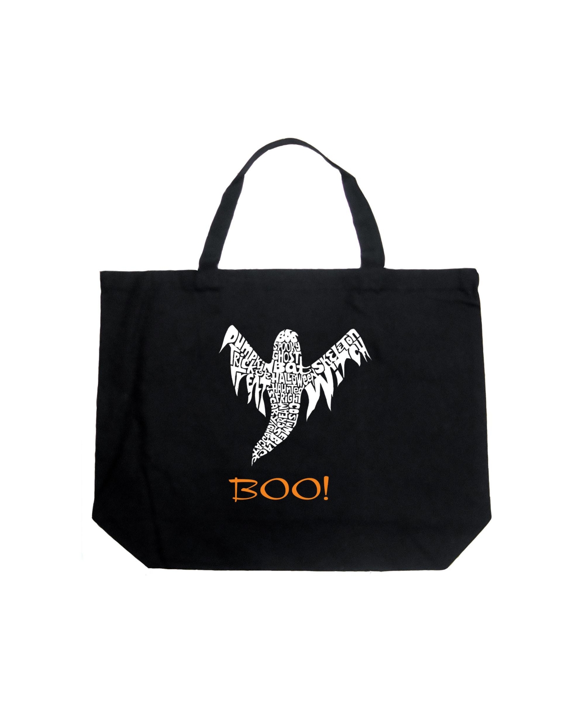 Halloween Ghost - Large Word Art Tote Bag - Royal