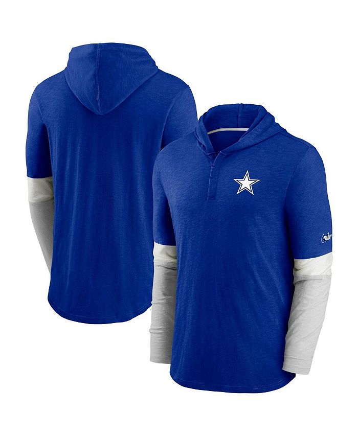 Nike Dallas Cowboys Men s Historic Long Sleeve Hooded Henley Shirt