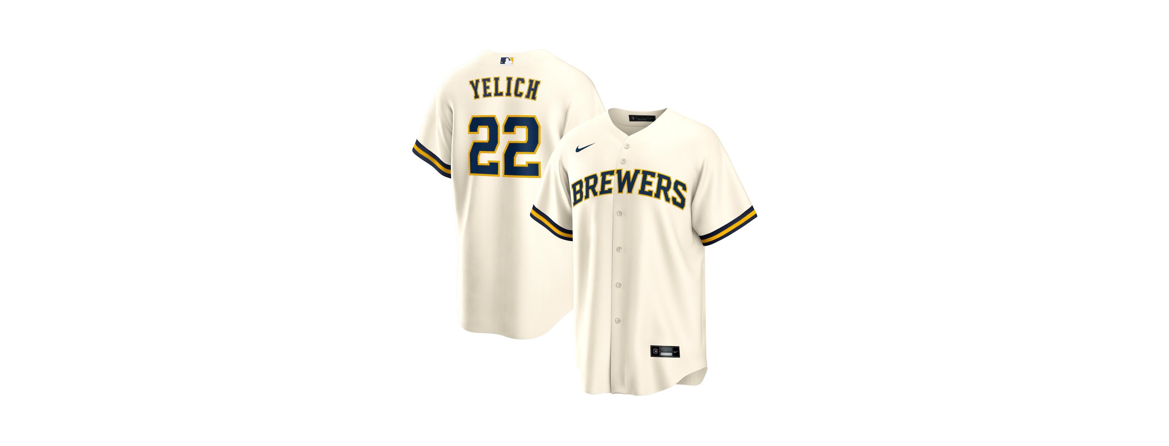 Nike Men's Christian Yelich Milwaukee Brewers Official Player Replica Jersey