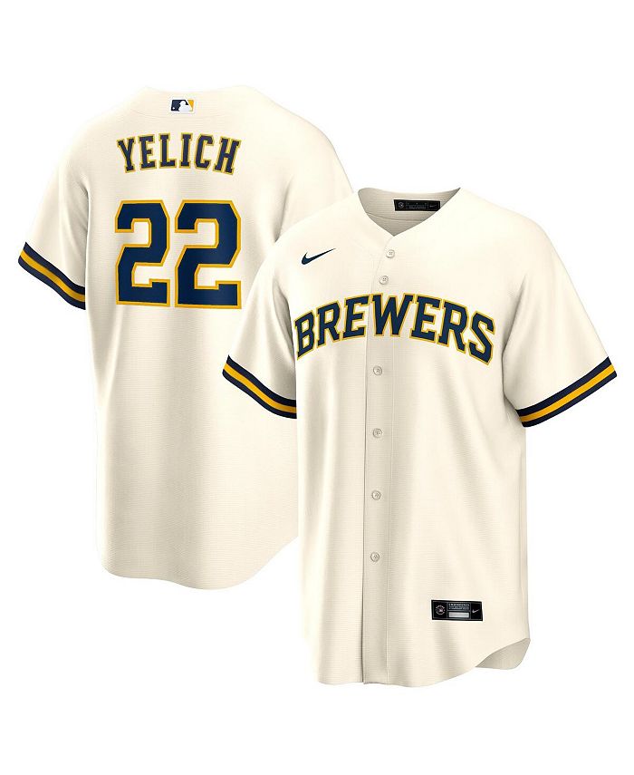 Men's Nike Christian Yelich Gold Milwaukee Brewers Name & Number Team T- Shirt