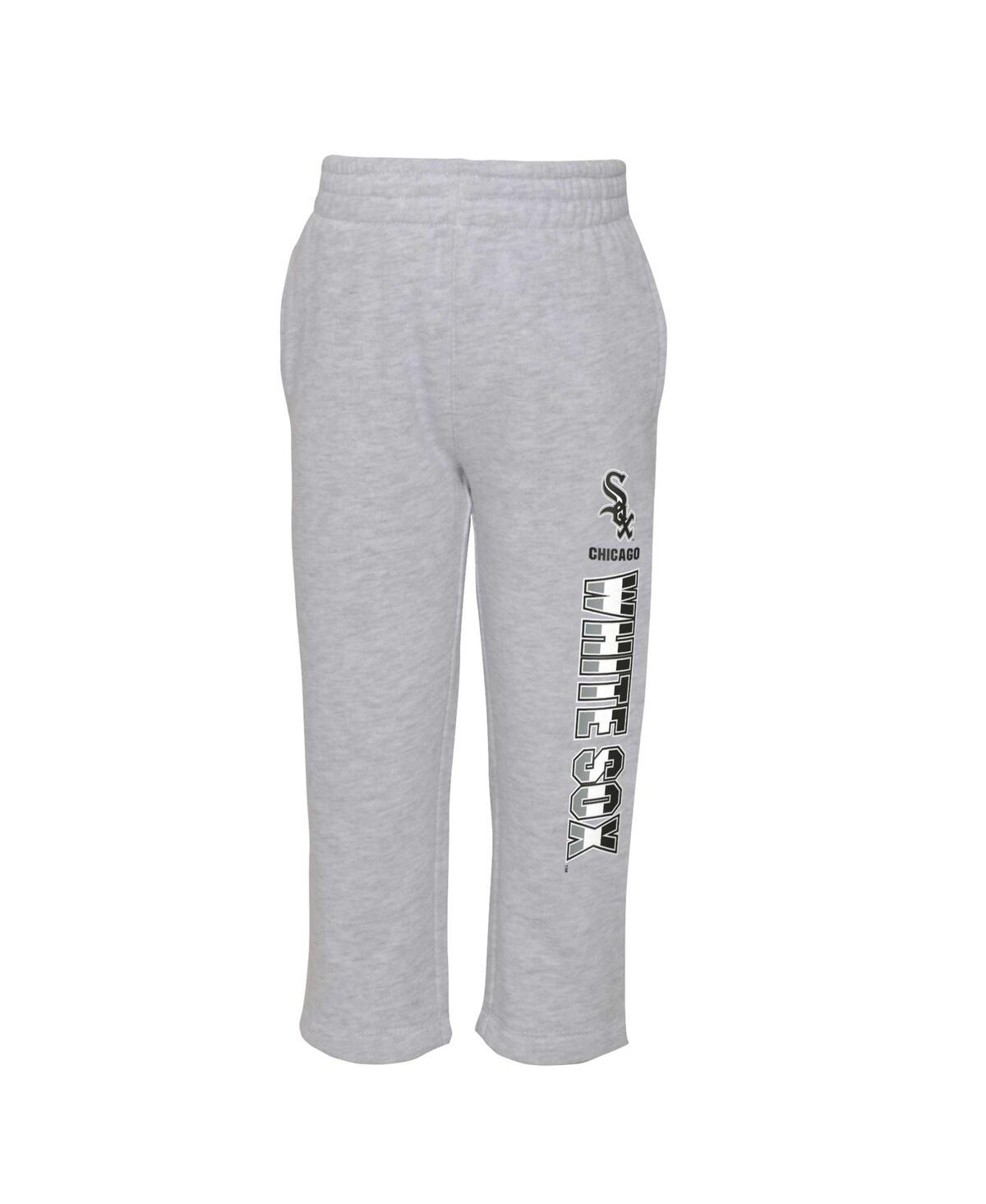 Outerstuff Toddler Boys And Girls Black, Heather Gray Chicago White Sox Two-piece Playmaker Set In Black,heather Gray