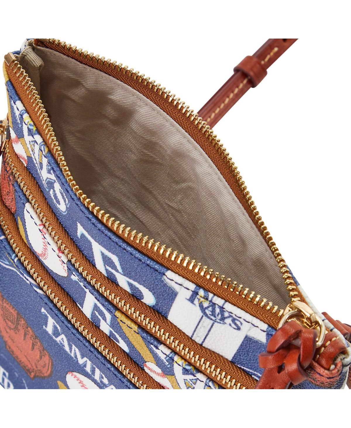 Dooney & Bourke Women's  Tampa Bay Rays Game Day Triple Zip Crossbody Purse In Royal