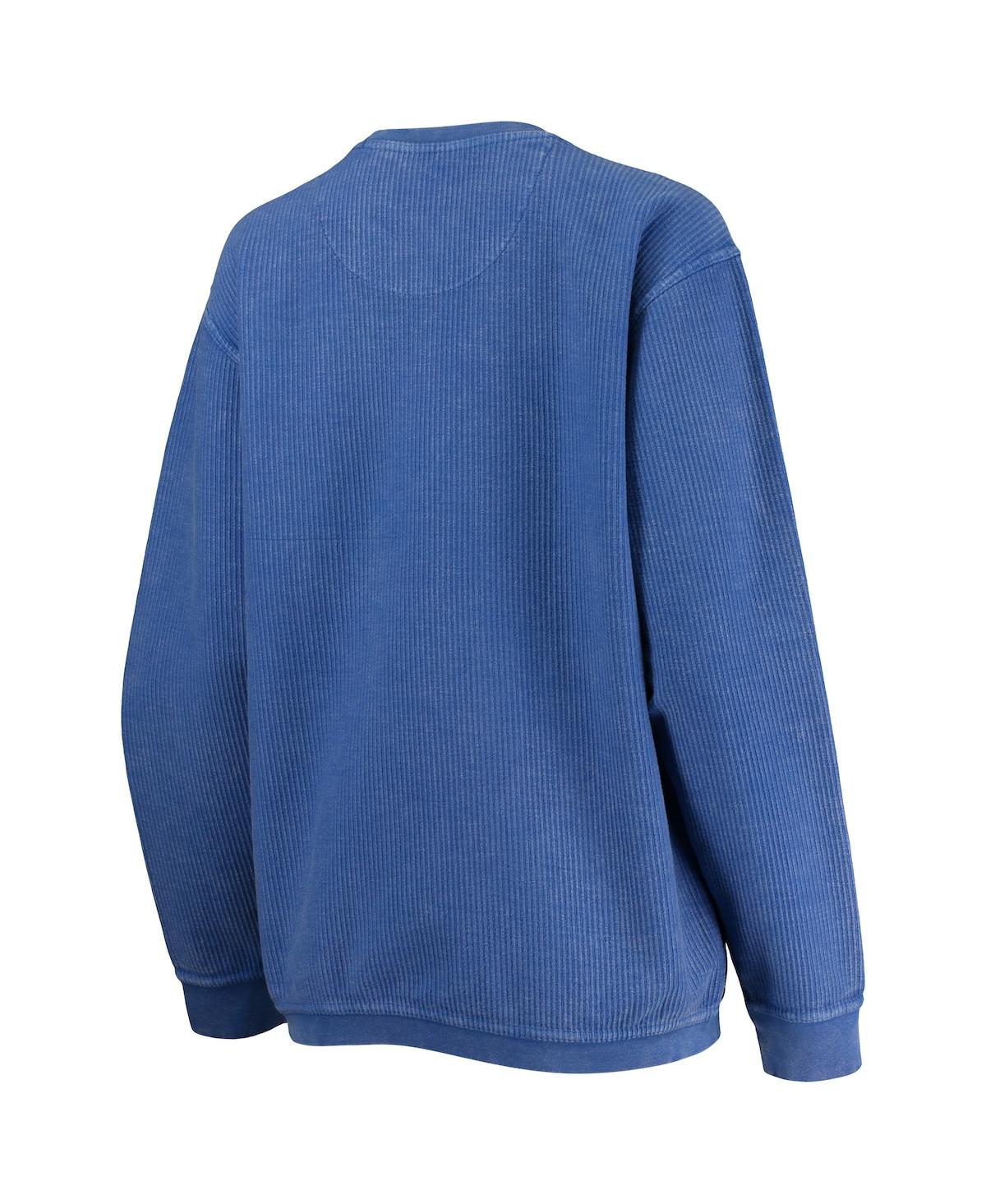 Shop Pressbox Women's  Royal Kentucky Wildcats Comfy Cord Vintage-like Wash Basic Arch Pullover Sweatshirt