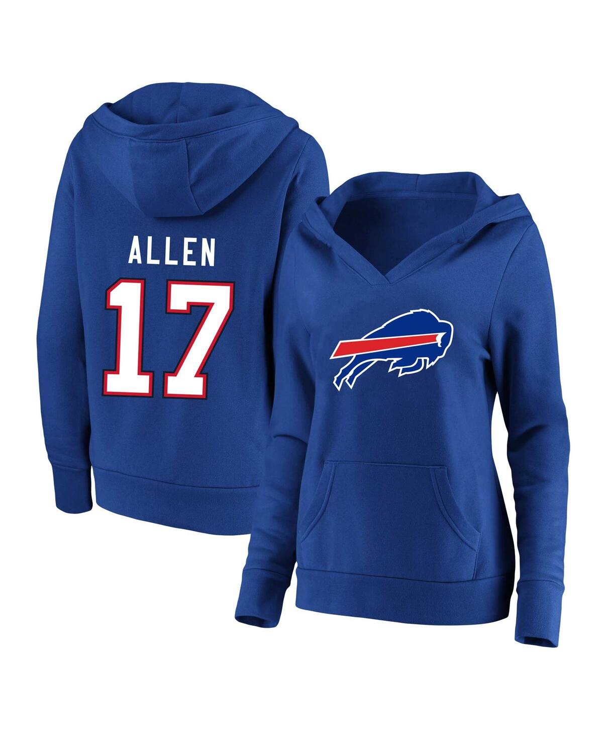 Women's Profile Josh AllenBuffalo Bills Plus Size Player Name and Number Pullover Hoodie - Royal