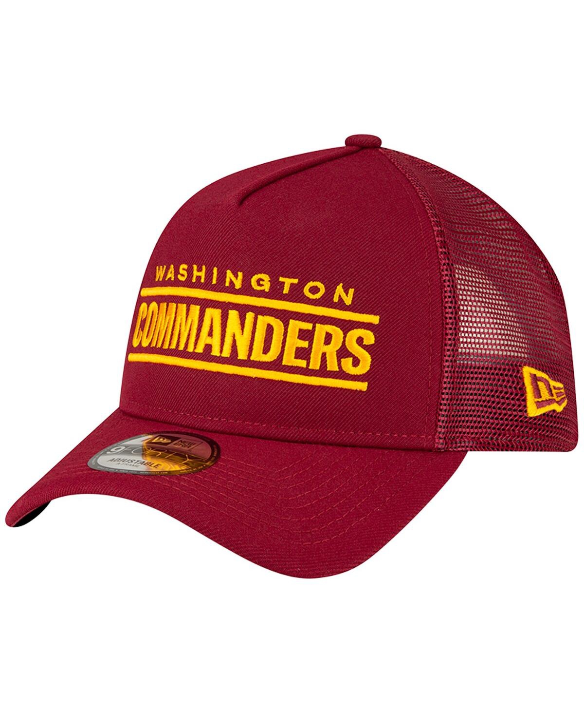 Shop New Era Men's  Burgundy Washington Commanders A-frame Trucker 9forty Adjustable Hat
