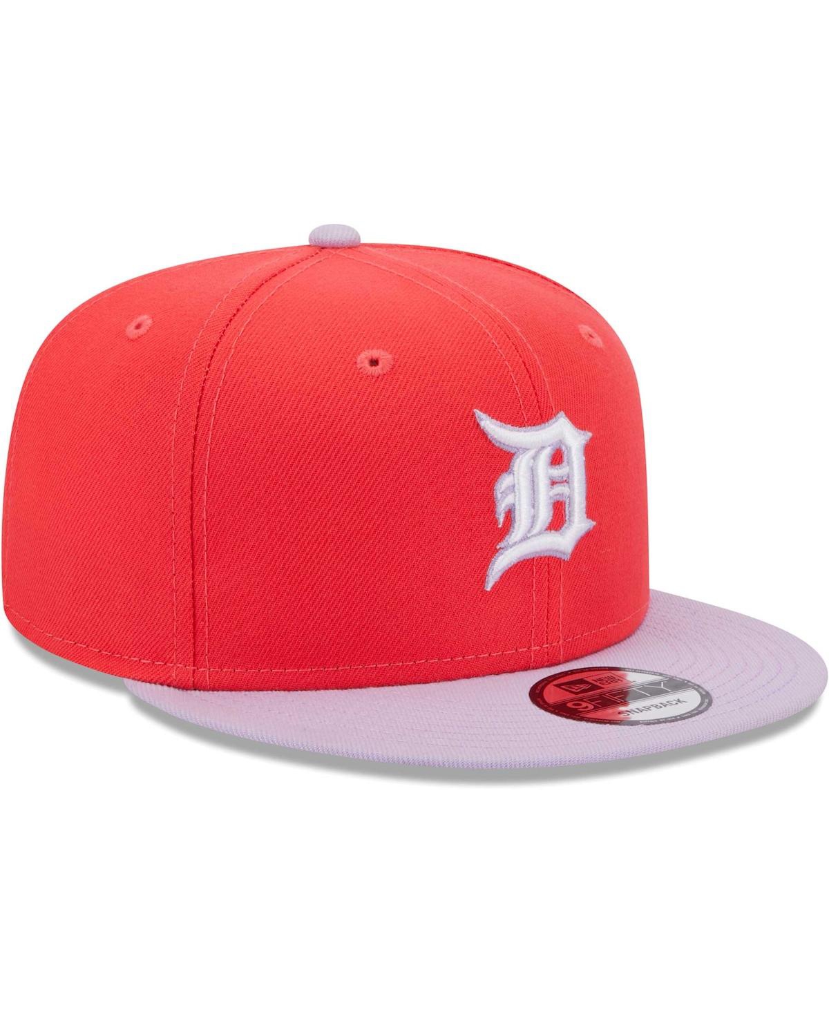 New Era Men's  Red, Purple Detroit Tigers Spring Basic Two-tone 9fifty Snapback Hat In Red,purple