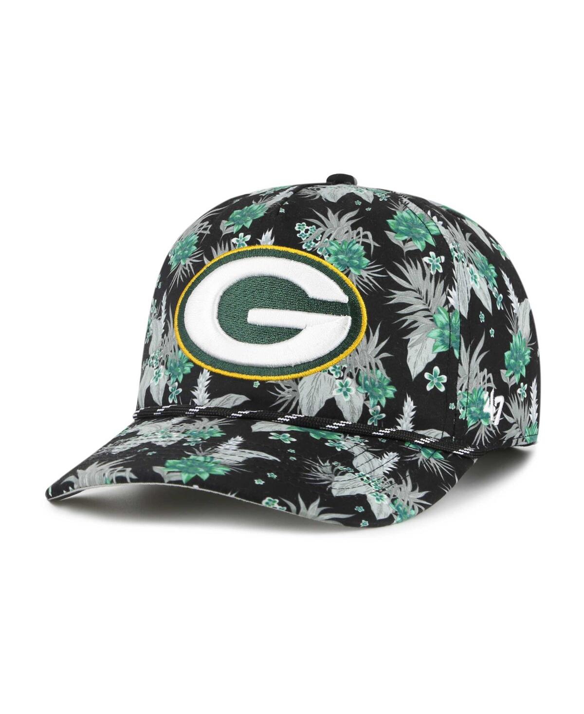47 Brand Men's ' Black Green Bay Packers Dark Tropic Hitch Adjustable Hat