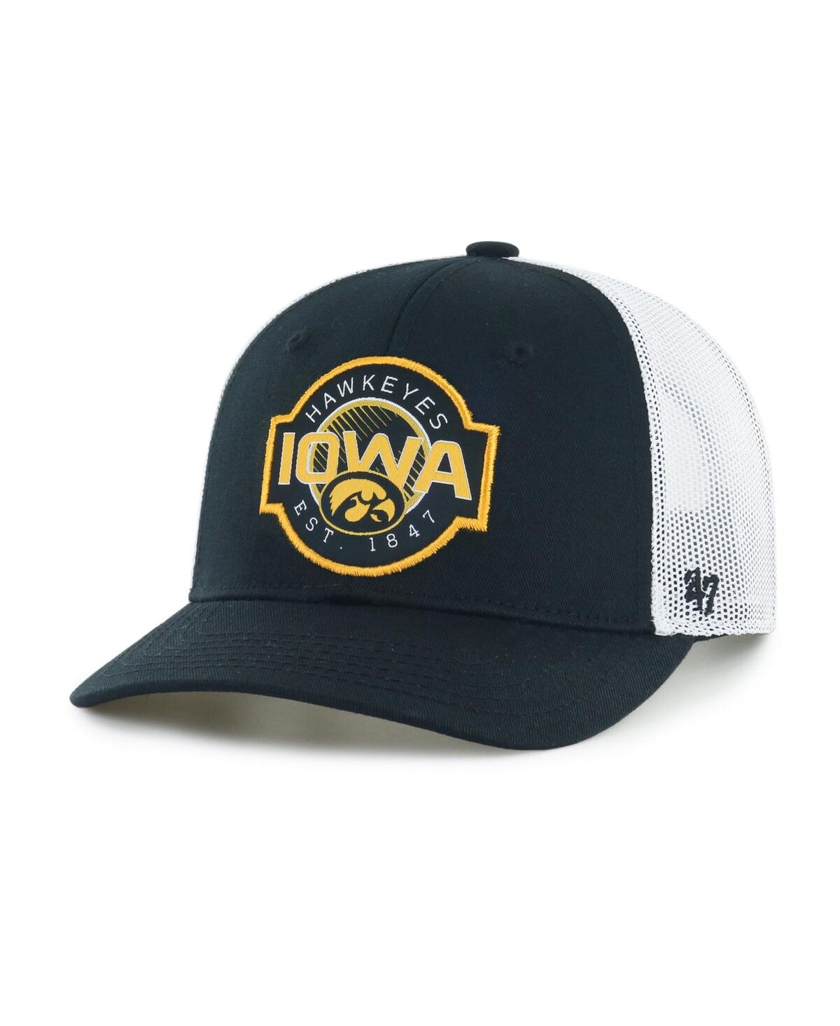 47 Brand Kids' Big Boys And Girls ' Navy Michigan Wolverines Scramble Trucker Adjustable Hat In Black