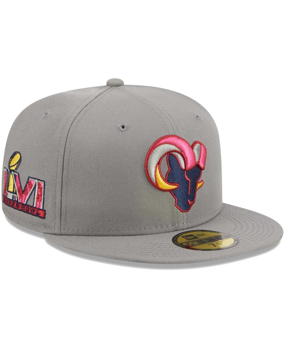 Shop New Era Men's  Gray Los Angeles Rams Color Pack 59fifty Fitted Hat