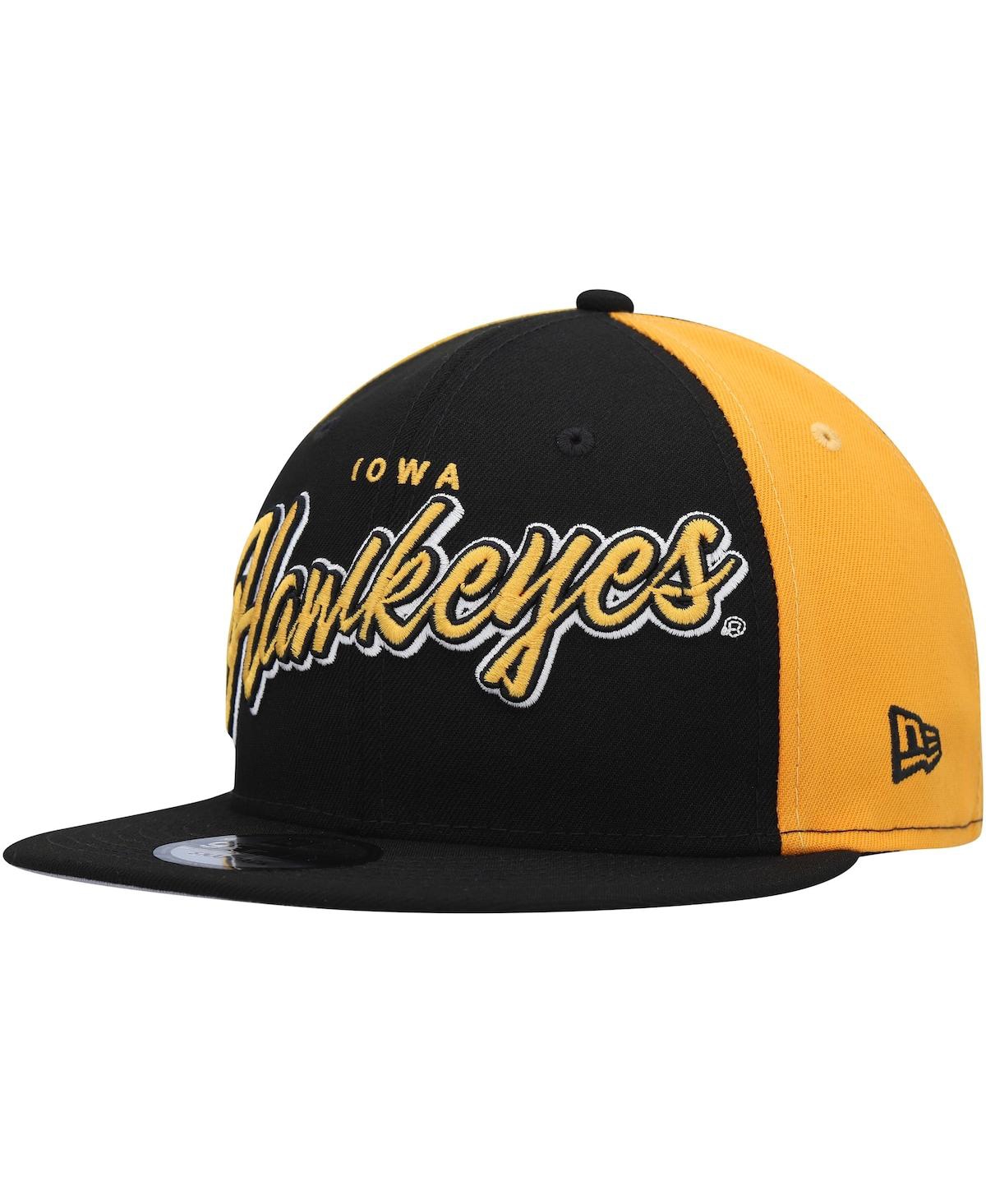 New Era Black Iowa Hawkeyes Outright 9fifty Snapback Hat In Black