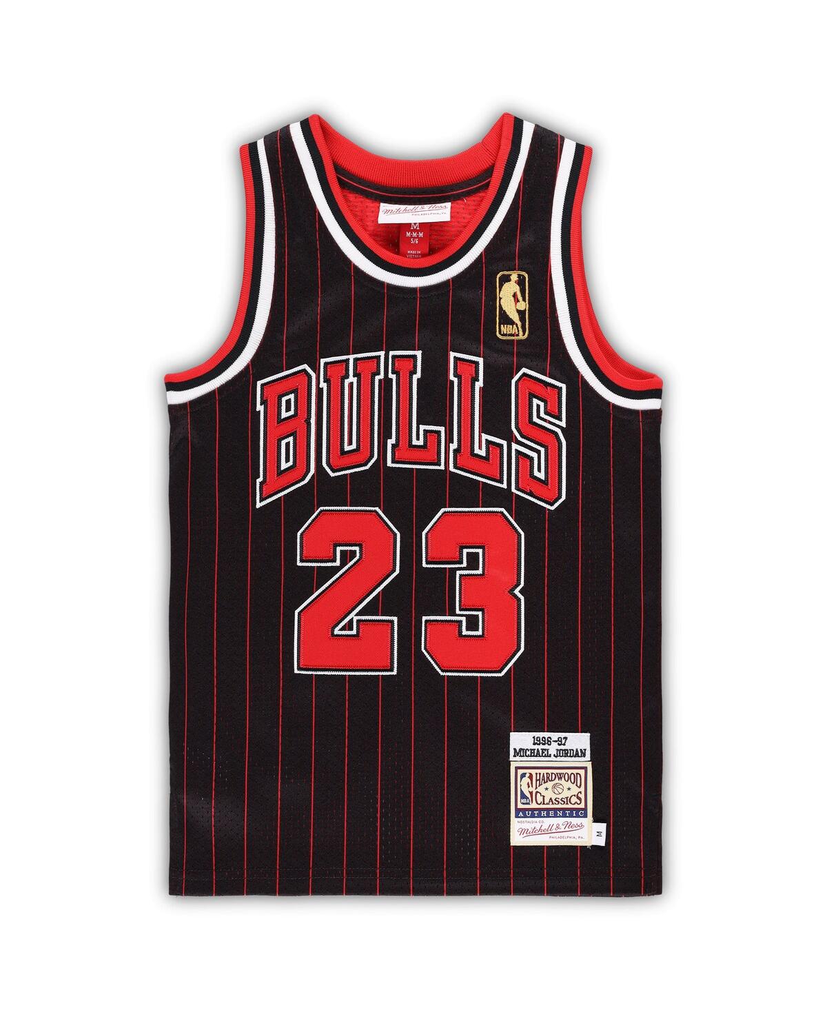Preschool Boys and Girls Mitchell & Ness Michael JordanChicago Bulls 1996/97 Hardwood Classics Authentic Jersey - Black