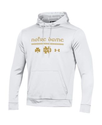Men's White Notre Dame Fighting Irish 2023 Aer Lingus College Football Classic Wordmark Fleece Pullover Hoodie
