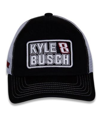 Women's Black, White Kyle Busch Name and Number Patch Adjustable Hat