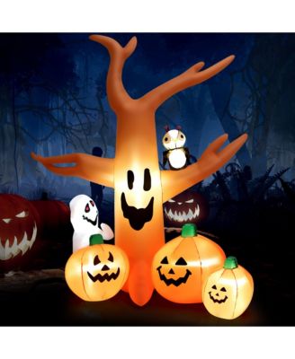 Costway 8 FT Halloween Inflatable Dead Tree W/ Pumpkins Blow Up Yard ...