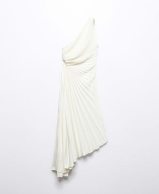 MANGO Women's Asymmetrical Pleated Dress - Macy's