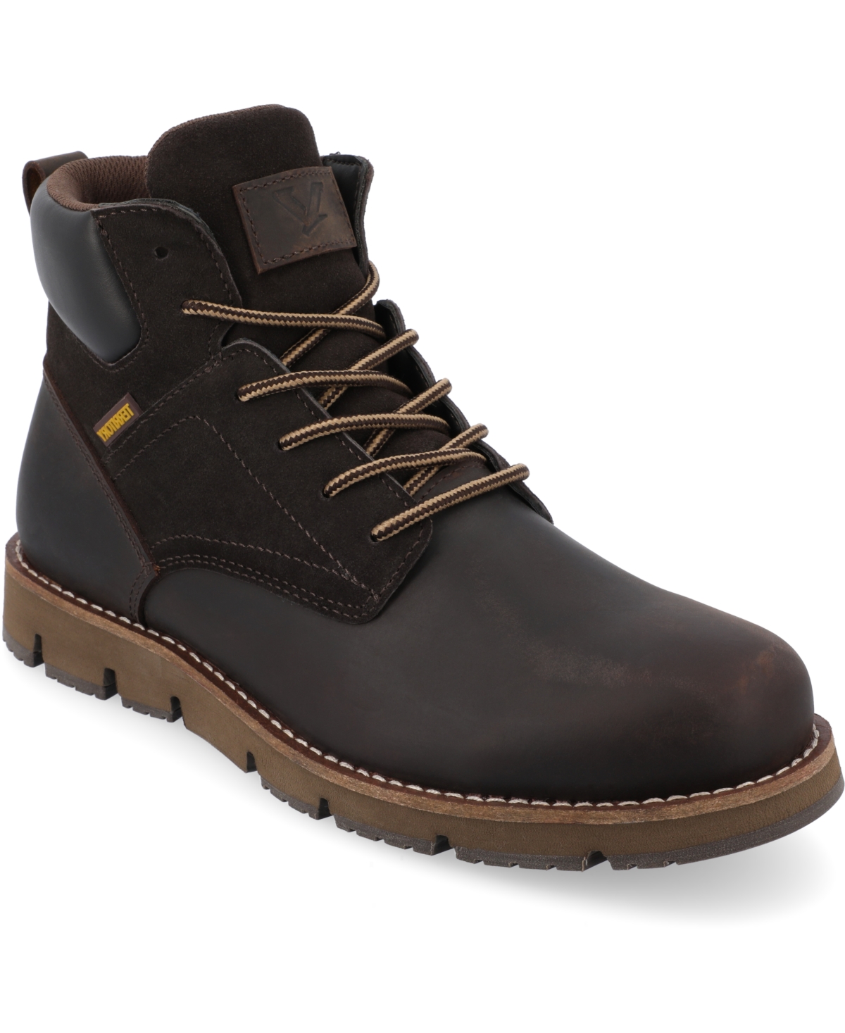 Shop Territory Men's Range Tru Comfort Foam Plain Toe Lace-up Ankle Boots In Brown