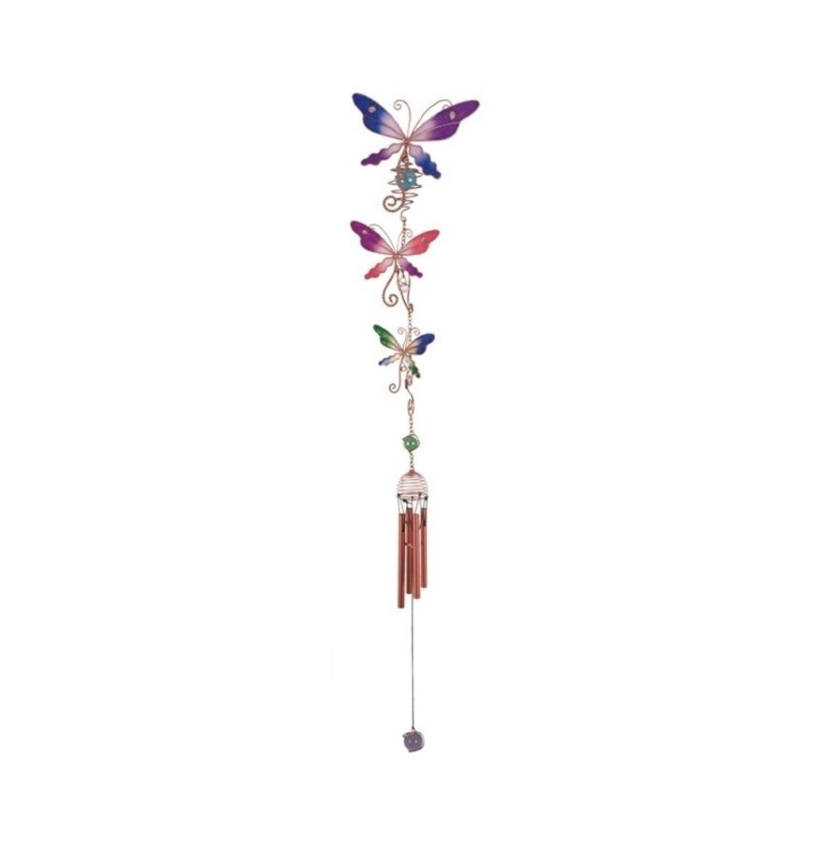 3-Dragonfly Wind Chime with Copper Gem Home Decor Perfect Gift for House Warming, Holidays and Birthdays - Multi