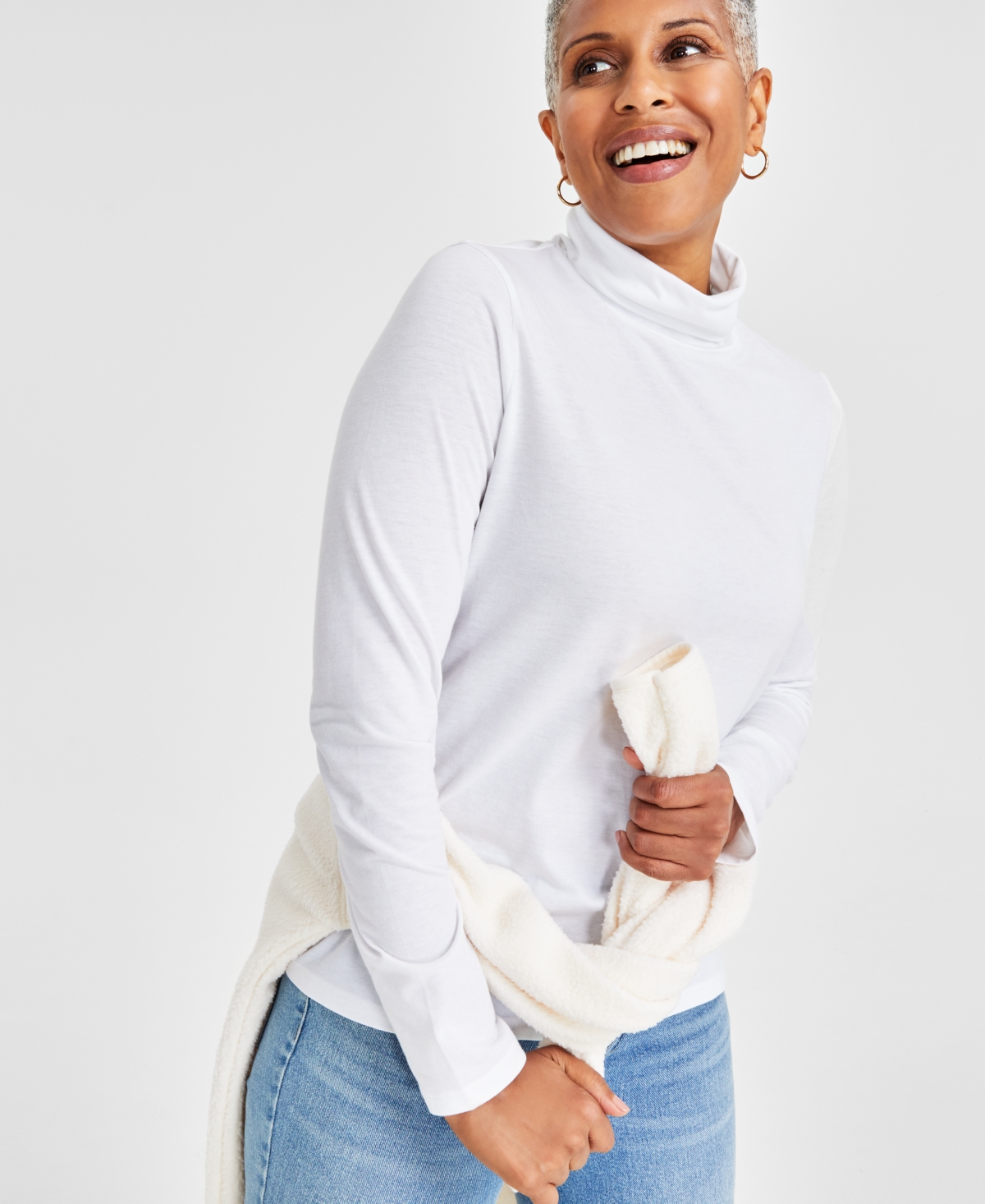 Style & Co Women's Classic Turtleneck Long-Sleeve Top, Created for Macy's