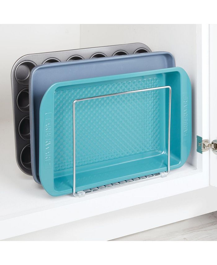 mDesign Tall Steel Storage Tray Organizer Rack for Kitchen 2