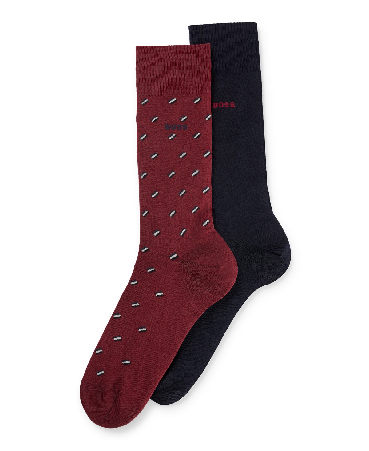 Hugo Boss Boss By  Men's Regular-length Socks, Pack Of Two In Dark Red