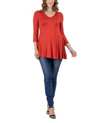 24seven Comfort Apparel Women's Three Quarter Sleeve V-neck