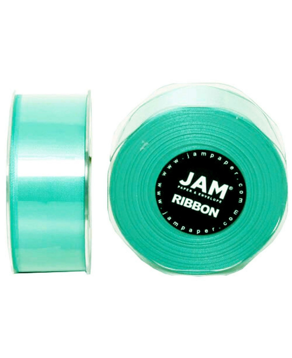 Jam Paper Double Faced Satin Ribbon In Teal Blue
