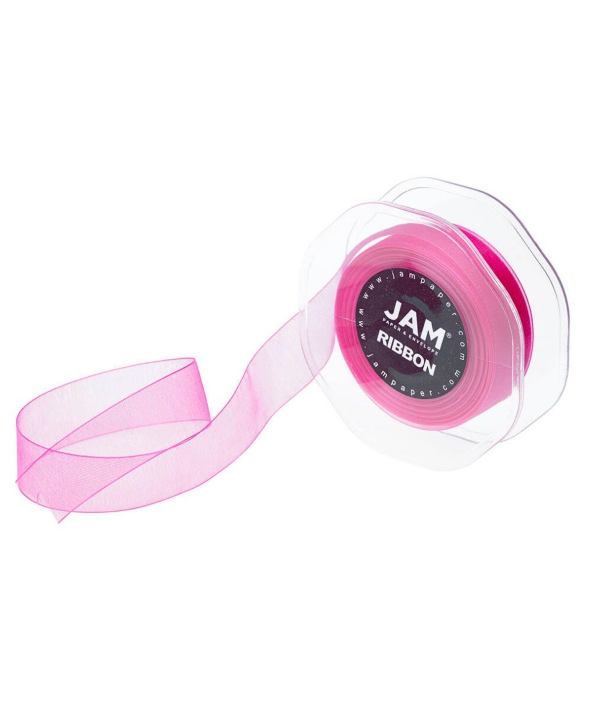 Shop Jam Paper Sheer Ribbon In Hot Pink