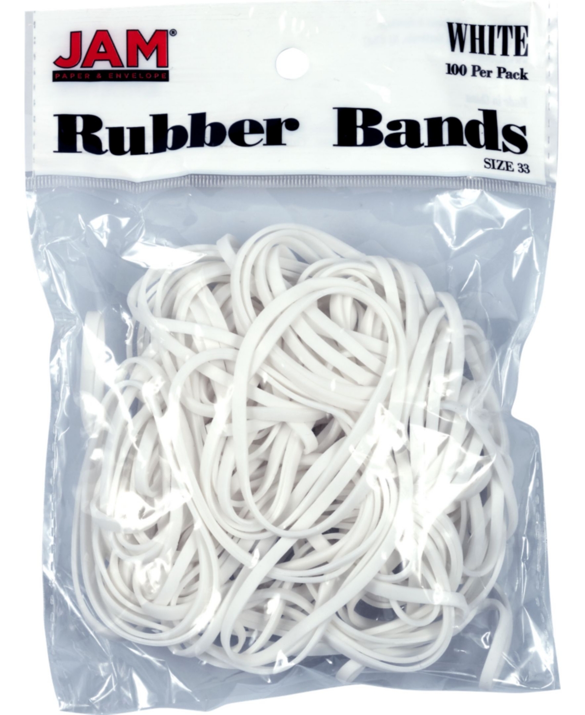 Jam Paper Rubber Bands In White