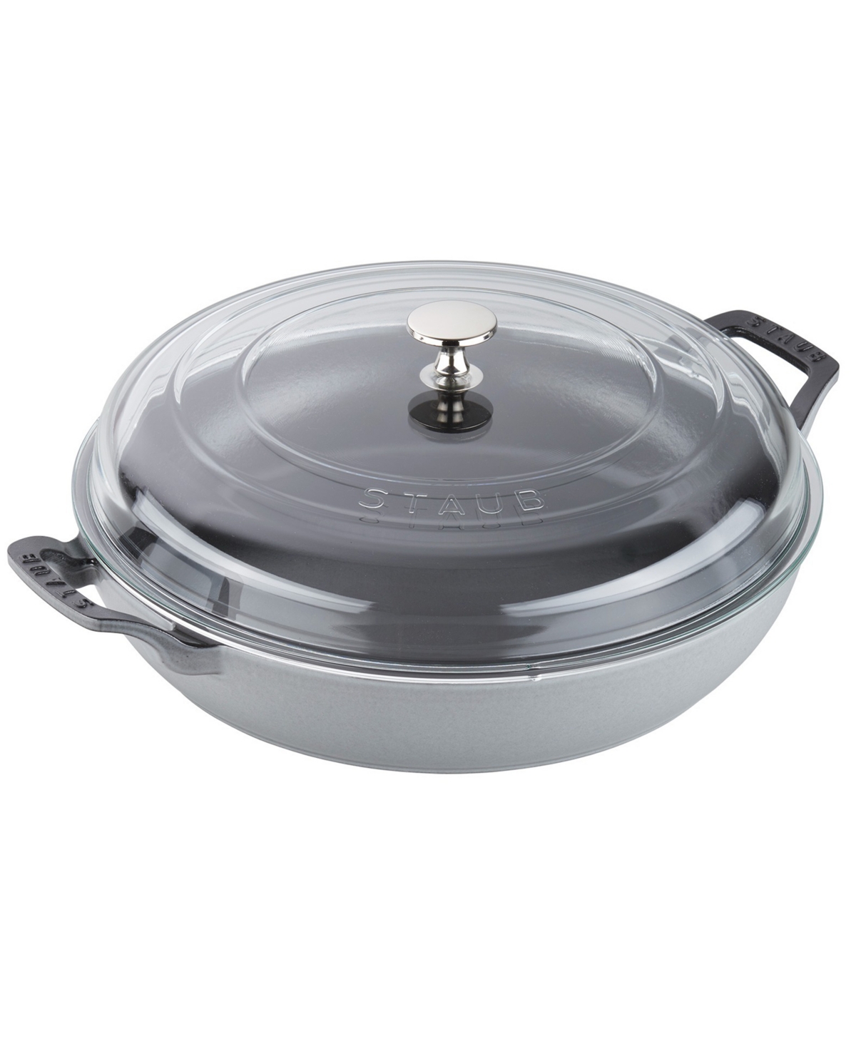 Shop Staub Cast Iron 3.5-qt Braiser With Glass Lid In Graphite Gray