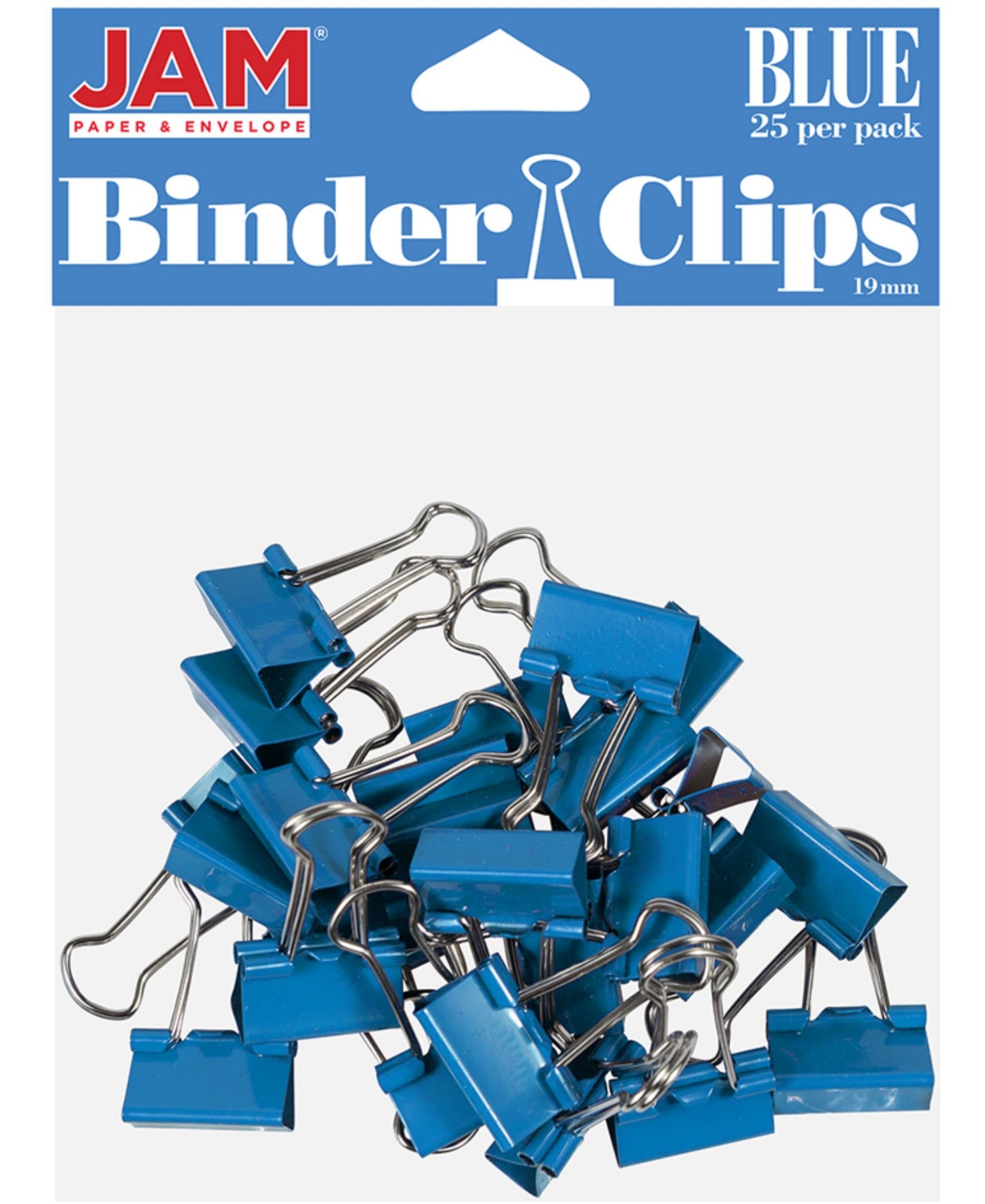 Colorful Binder Clips - Small - 0.75", 19 M- 25 Per Pack - Blue