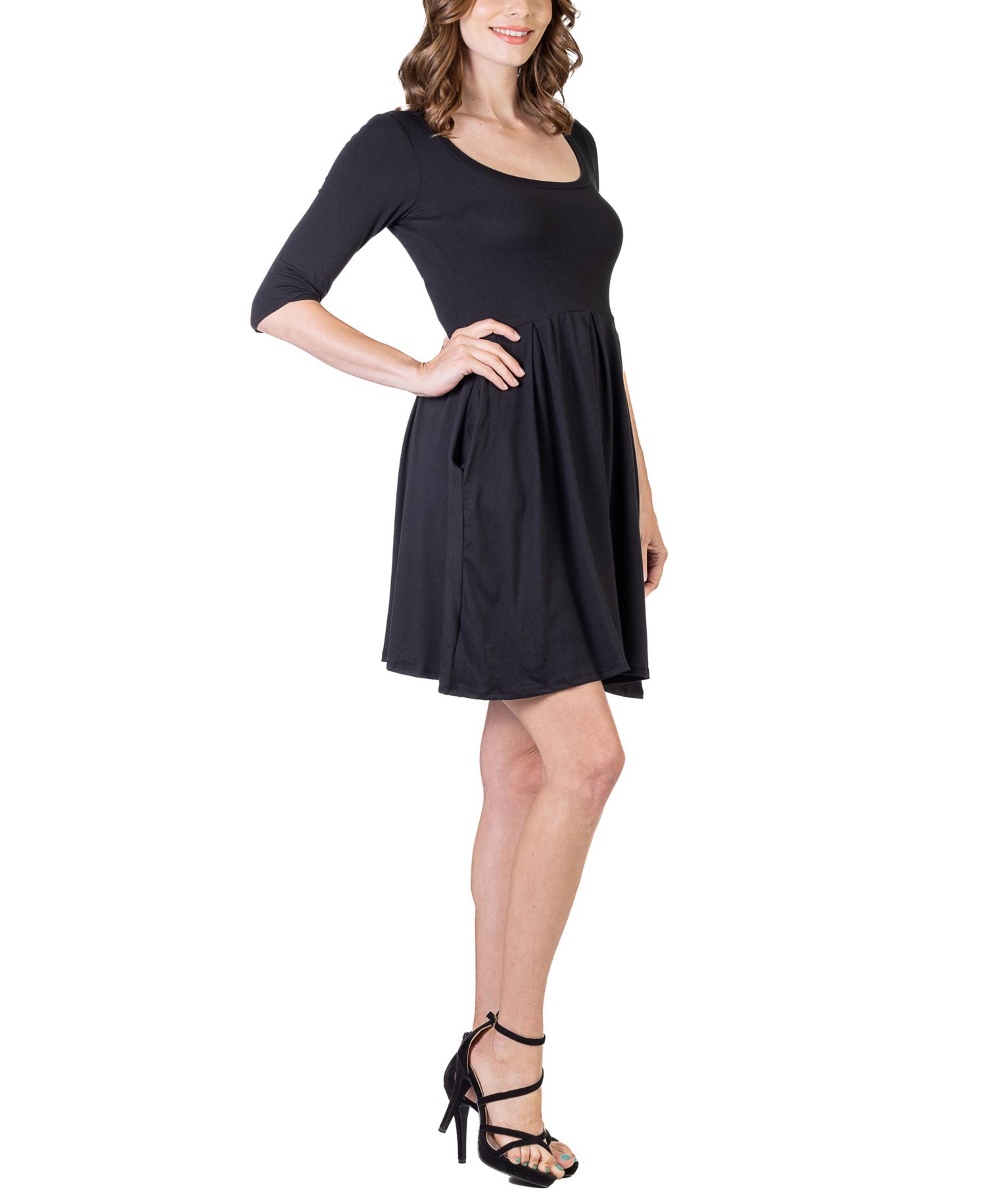 Women's Three Quarter Sleeve Mini Dress