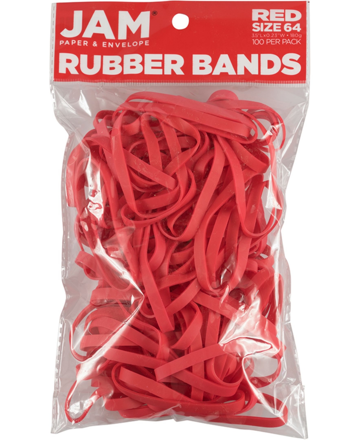 Jam Paper Durable Rubber Bands In Red