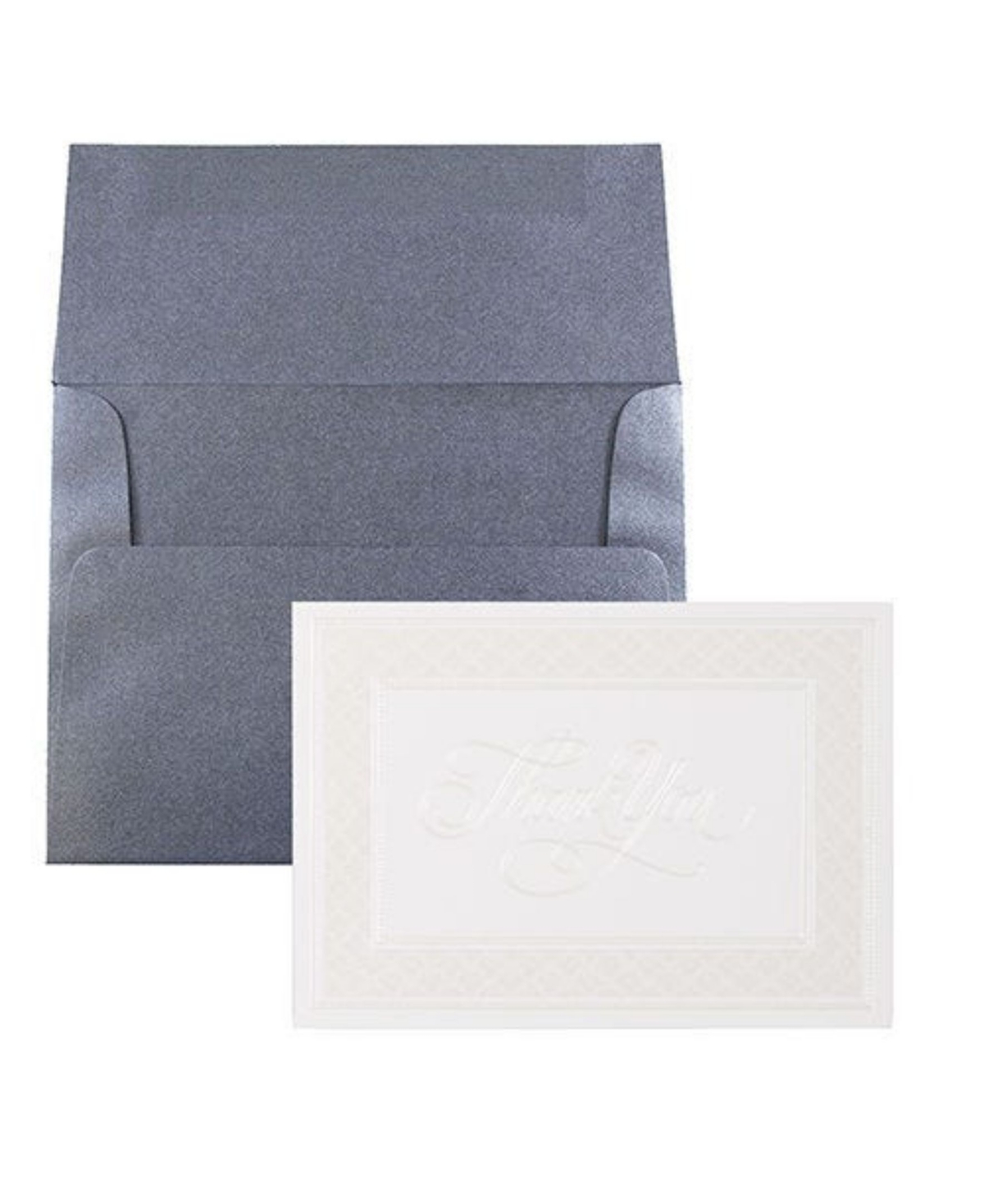 Thank You Card Sets - 25 Cards and Envelopes - Border Cards Anthracite Envelopes