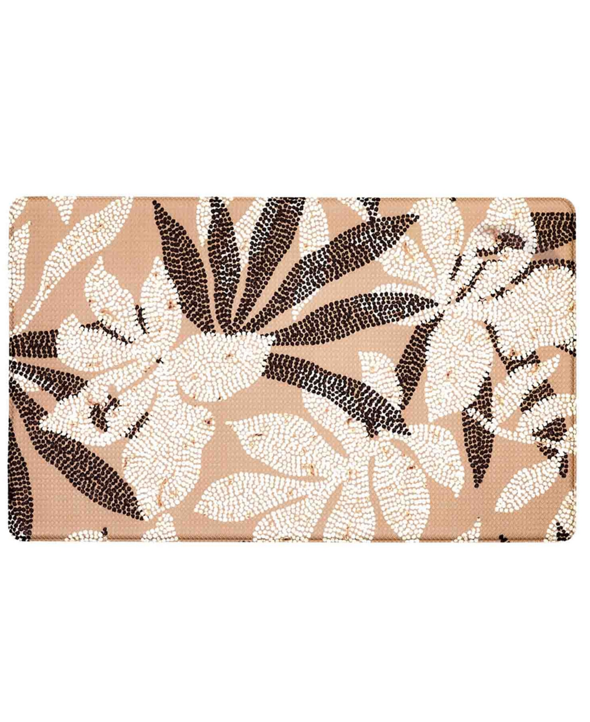 Tommy Bahama Printed Polyvinyl Chloride Fatigue-resistant Mat, 20" X 36" In Sand Flower Biege
