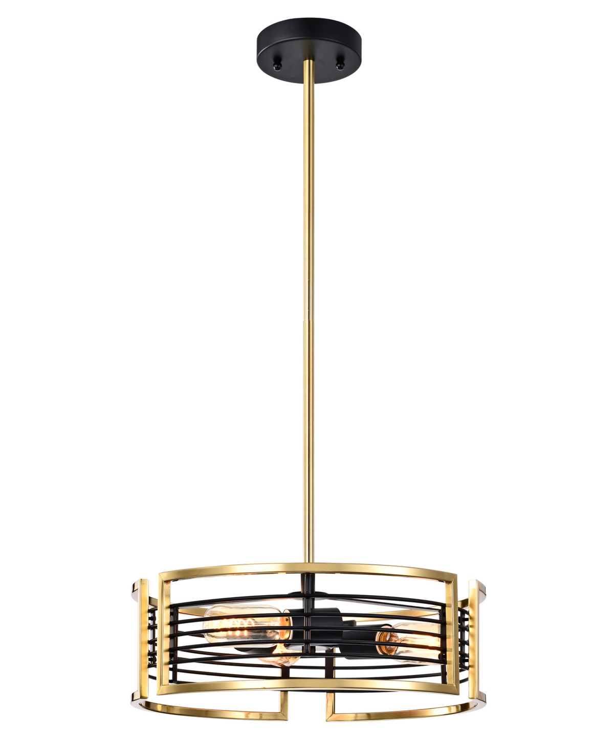 Home Accessories Milly 15" Indoor Finish Chandelier With Light Kit In Brass And Matte Black