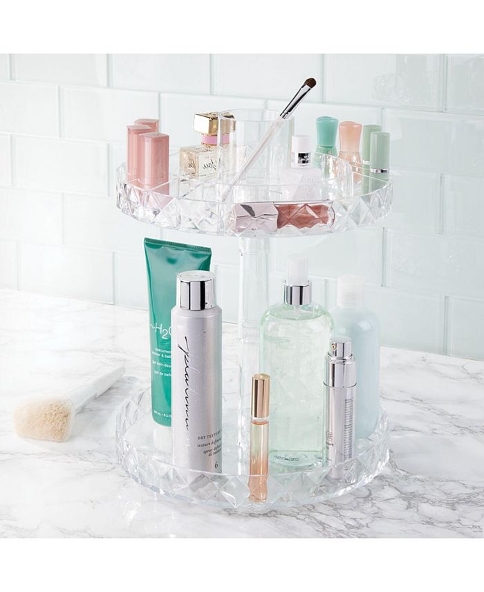 mDesign 2Tier Round 10" Divided Makeup Lazy Susan Spinner Clear Macy's