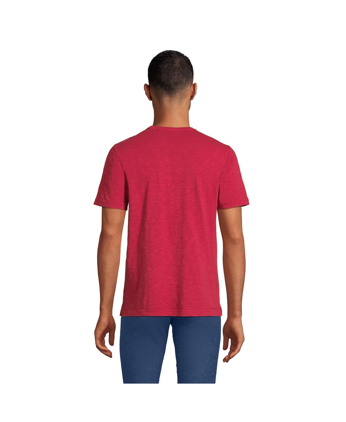 Lands' End Men's Short Sleeve Garment Dye Slub Pocket Tee